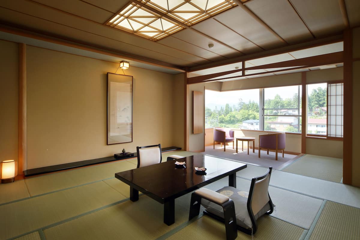 Japanese Style room, Non Smoking, 12 - 17 Tatami, with Hiroen (Miyabi-kan) | 1 bedroom, in-room safe, desk, laptop workspace