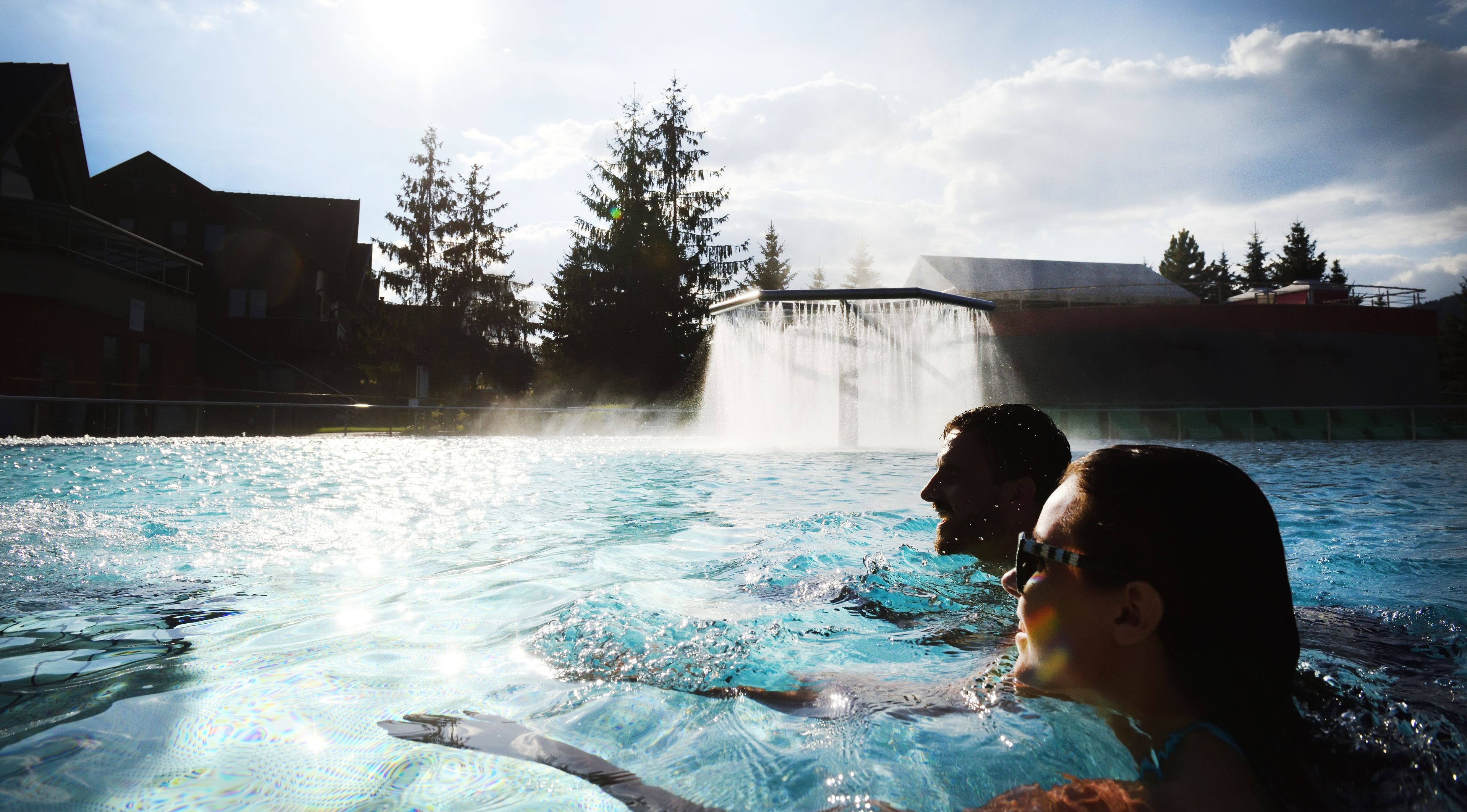 indoor pool, seasonal outdoor pool, pool loungers