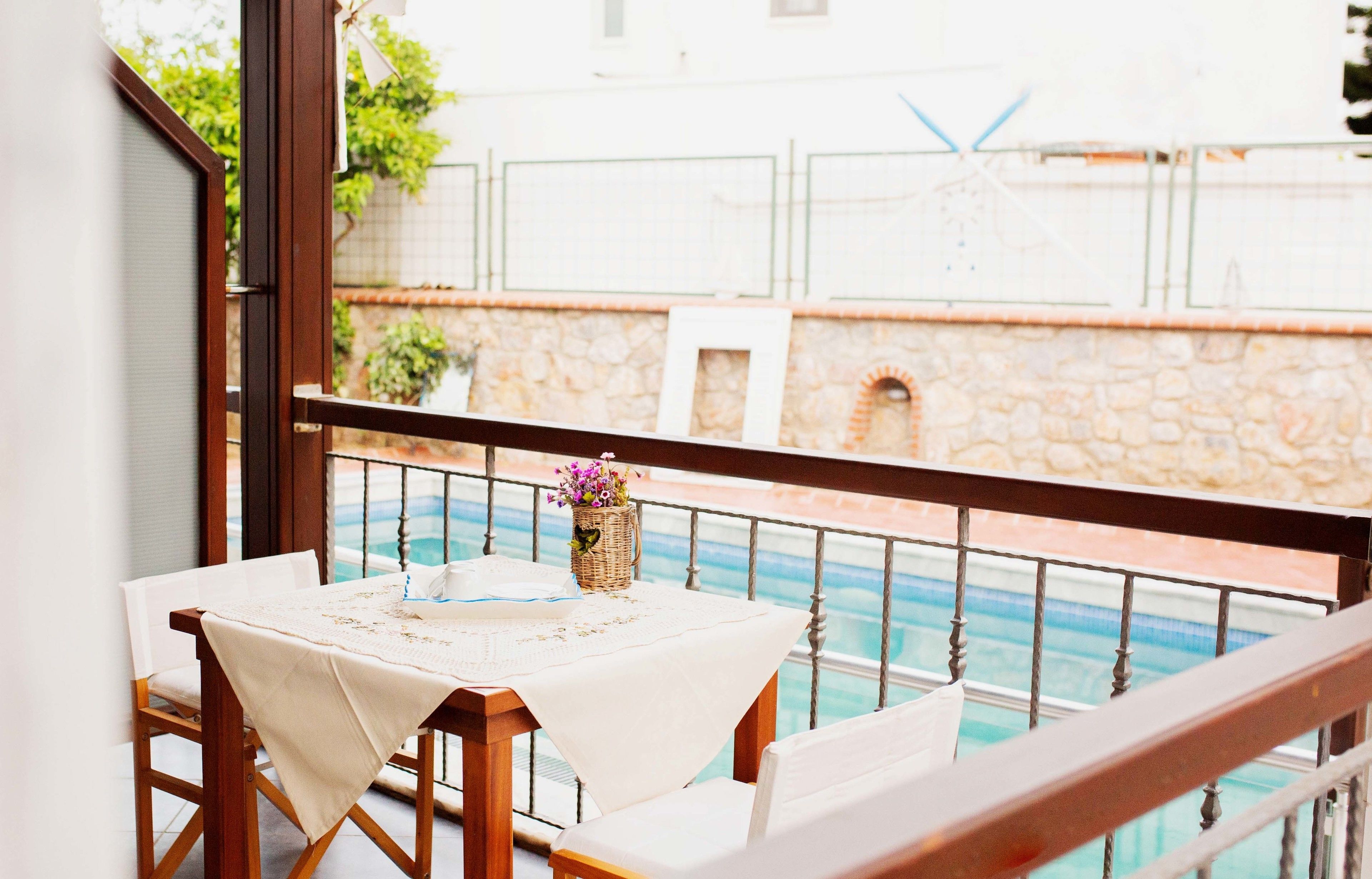 family apartment, 2 bedrooms with kitchen and pool view  | terrace/patio