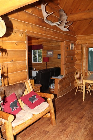 Interior - Unique Alaskan log home in trees & wild flowers on 14-acre private homestead. (Anchor Point)