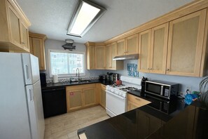 Fridge, microwave, coffee/tea maker