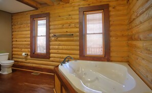 Combined shower/tub, jetted tub, hair dryer, towels
