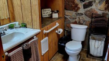 Towels, soap, shampoo, toilet paper