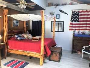 5 habitaciones, tabla de planchar con plancha y ropa de cama 