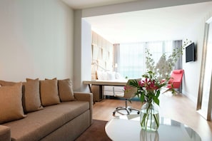 1 slaapkamer, luxe beddengoed, een minibar, een kluis op de kamer