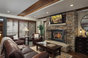 Televisión y chimenea 