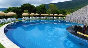Indoor pool, outdoor pool, open 9:00 AM to 6:30 PM, pool umbrellas