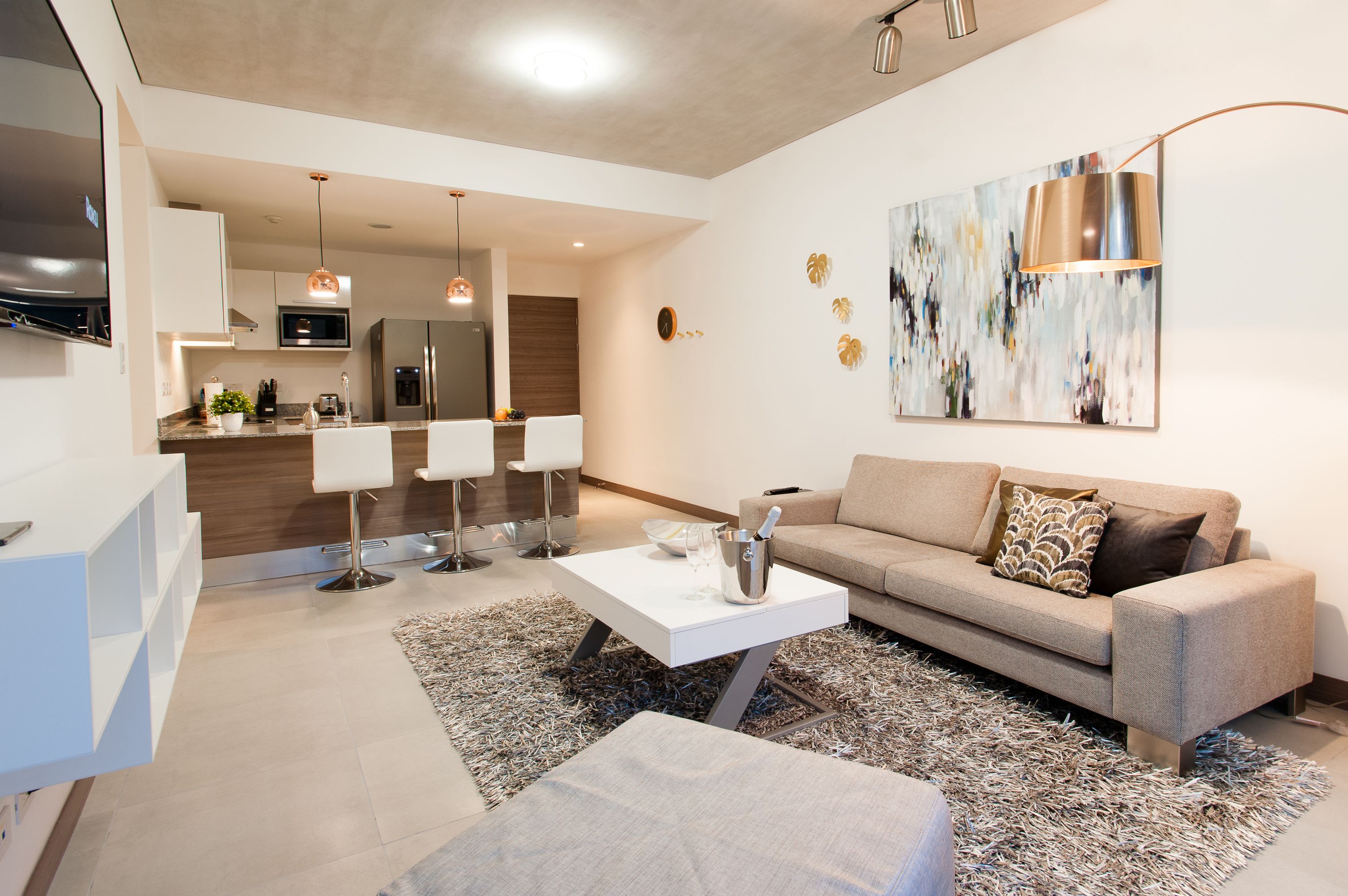 Luxury Apartment, 2 Bedrooms, City View, Tower | Living room | 55-inch LED TV with satellite channels, TV, pay films