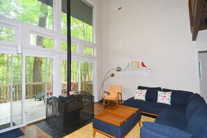 Smart TV y chimenea
