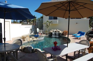 Pool, Jacuzzi, and natural rock waterfall!