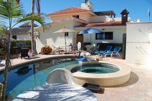 Outdoor pool, a heated pool - Pescadero Palace 5BR Guest House with Pool, Jacuzzi, Infront of Surf! (El Pescadero)
