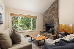 薄型テレビ、暖炉、卓球台