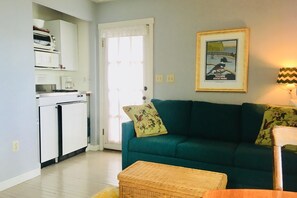 Una televisión, un reproductor de DVD, libros