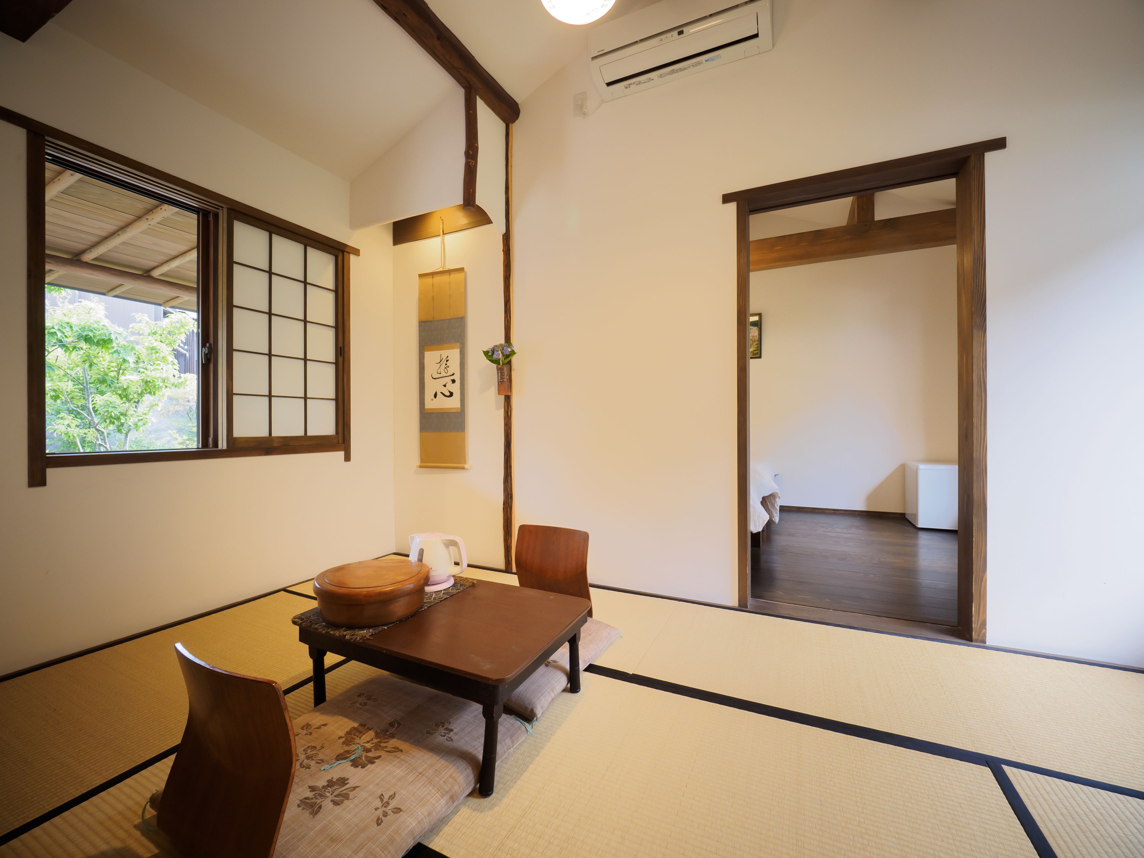japanese western room, private bathroom | 1 bedroom, in-room safe, free wifi, bed sheets