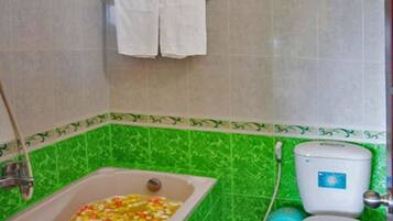 Free toiletries, slippers, towels