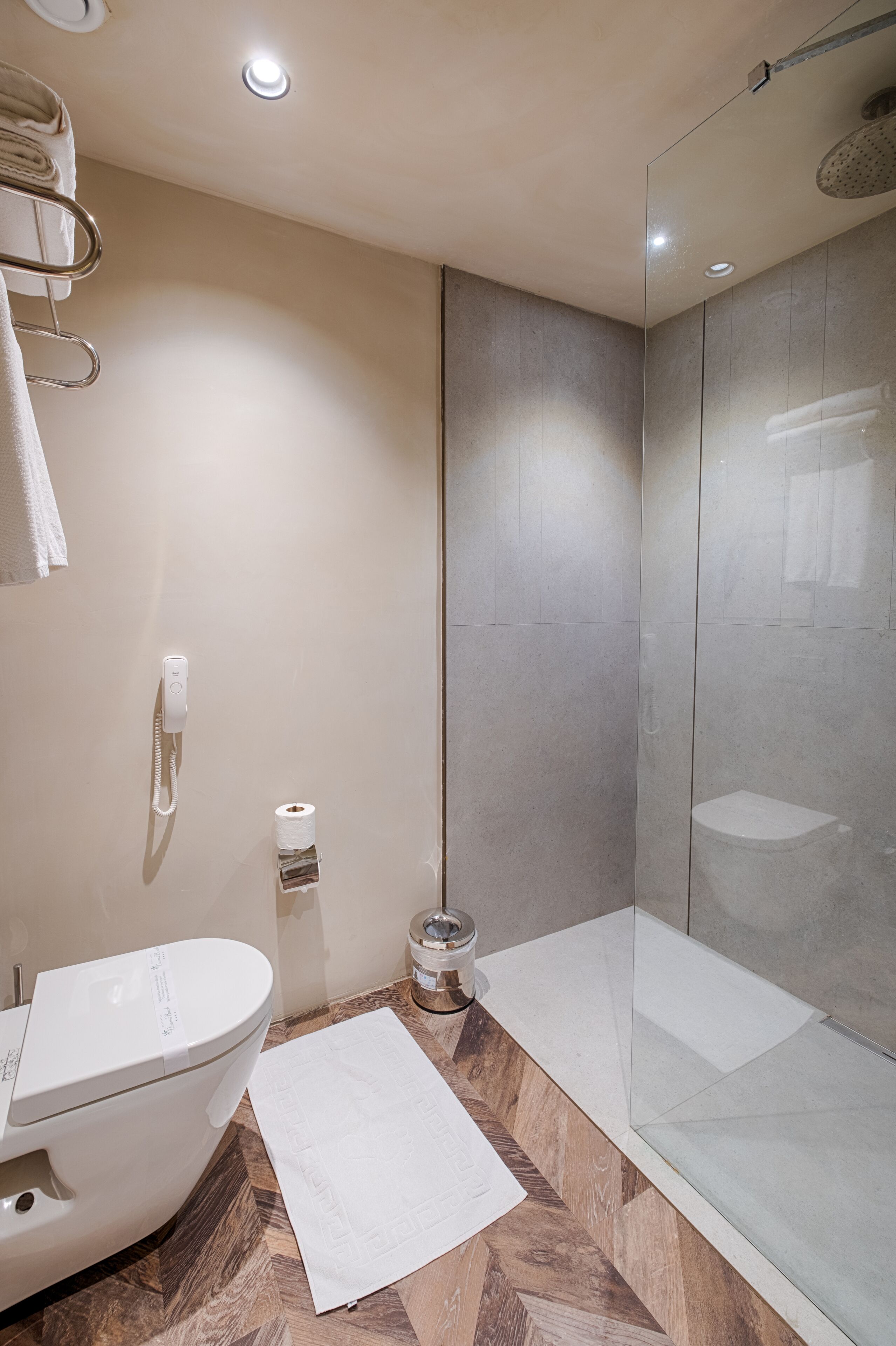 free toiletries, hair dryer, slippers, towels