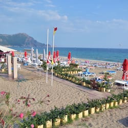On the beach, beach bar