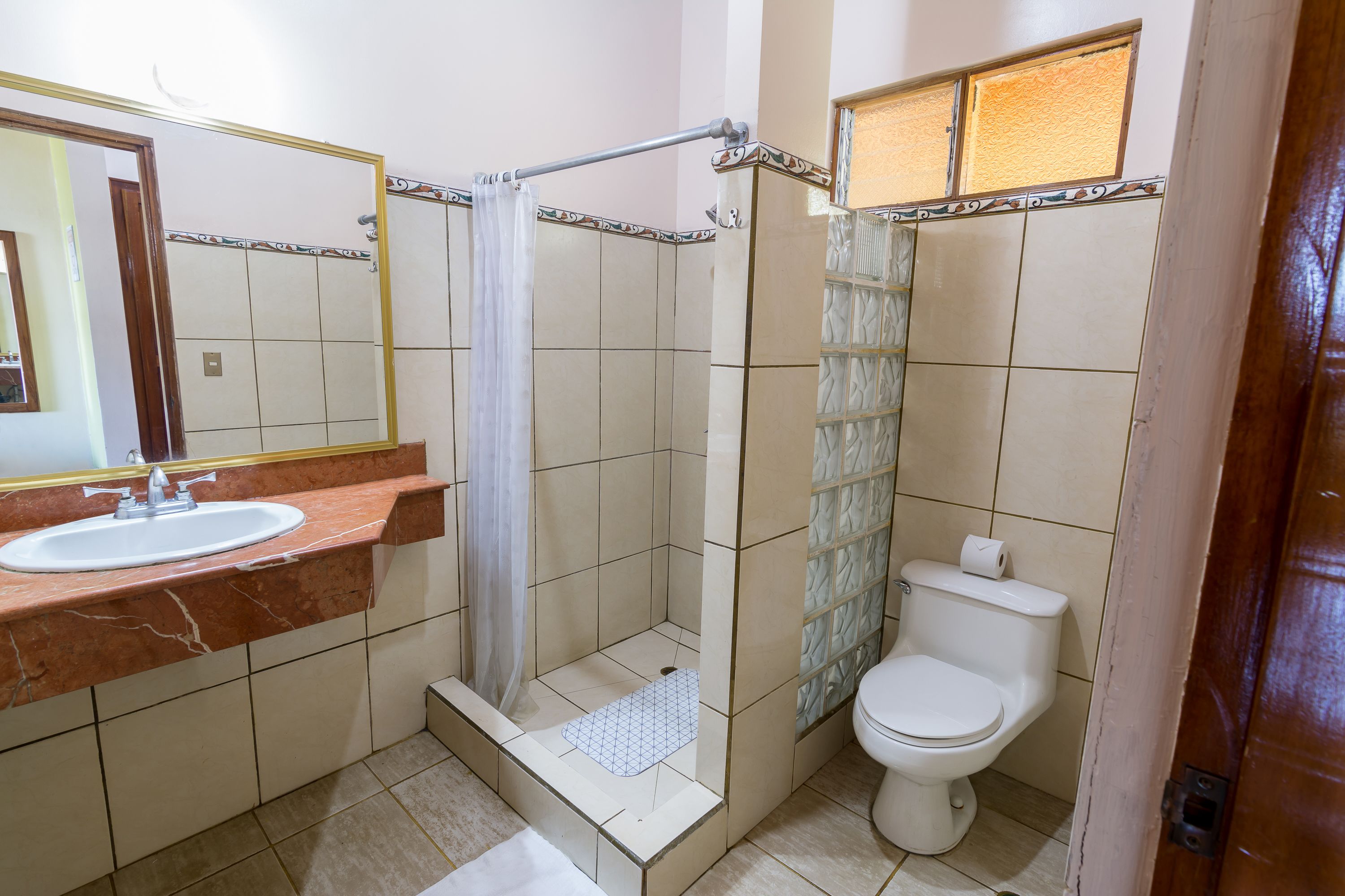 shower, rainfall showerhead, towels