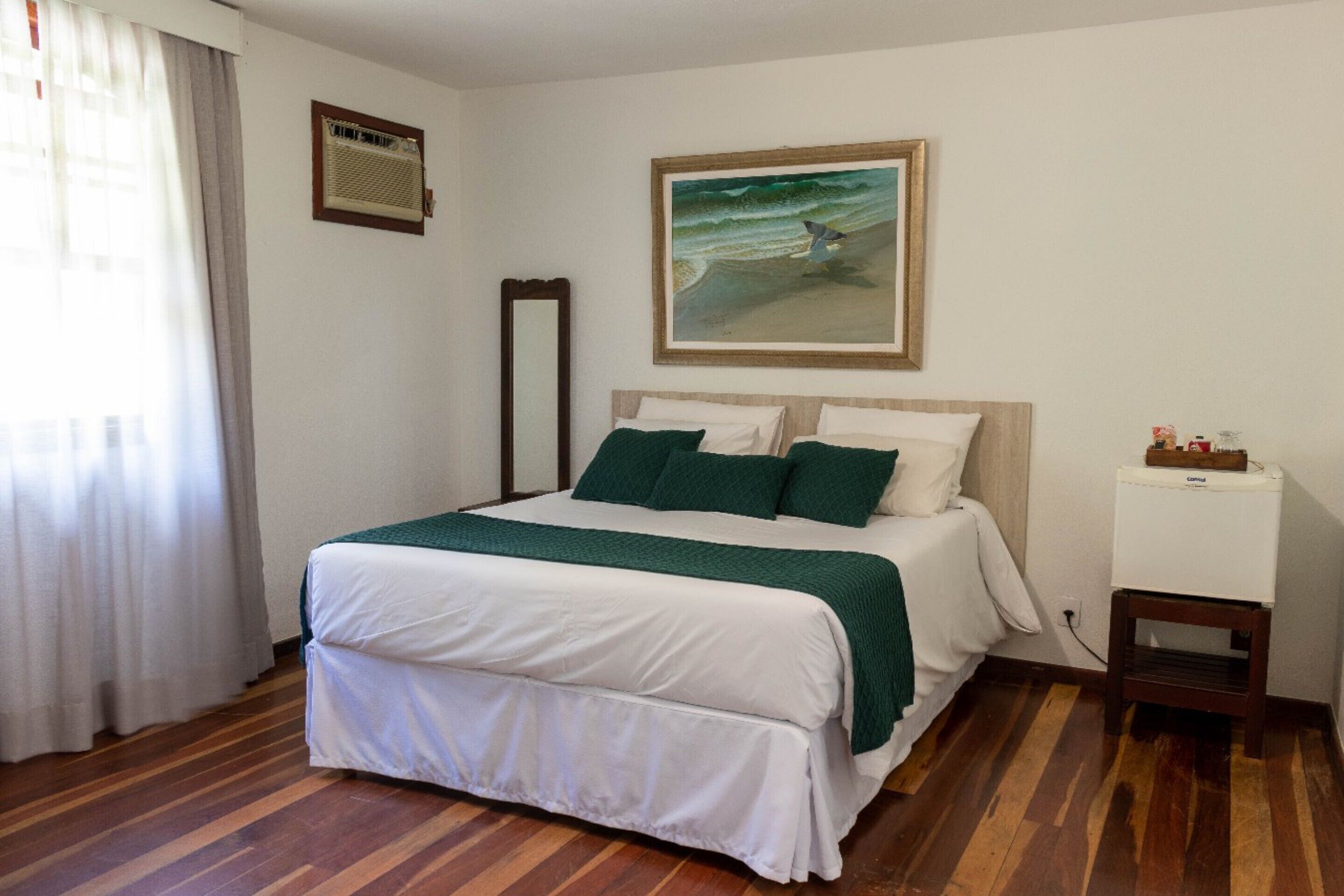 Minibar, blackout curtains, bed sheets