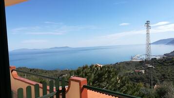 Habitación doble panorámica, 1 habitación, balcón, vista al mar | Ropa de cama de alta calidad, edredón, escritorio y insonorización