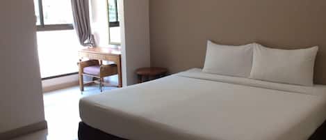 Blackout curtains, rollaway beds, free WiFi