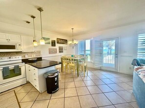 Fridge, microwave, oven, stovetop - Emerald Isle - Ocean Club, beach front condo (Indian Beach)