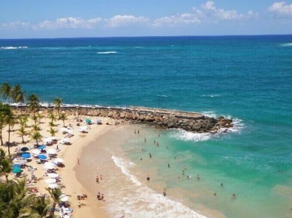 Sun-loungers, beach towels
