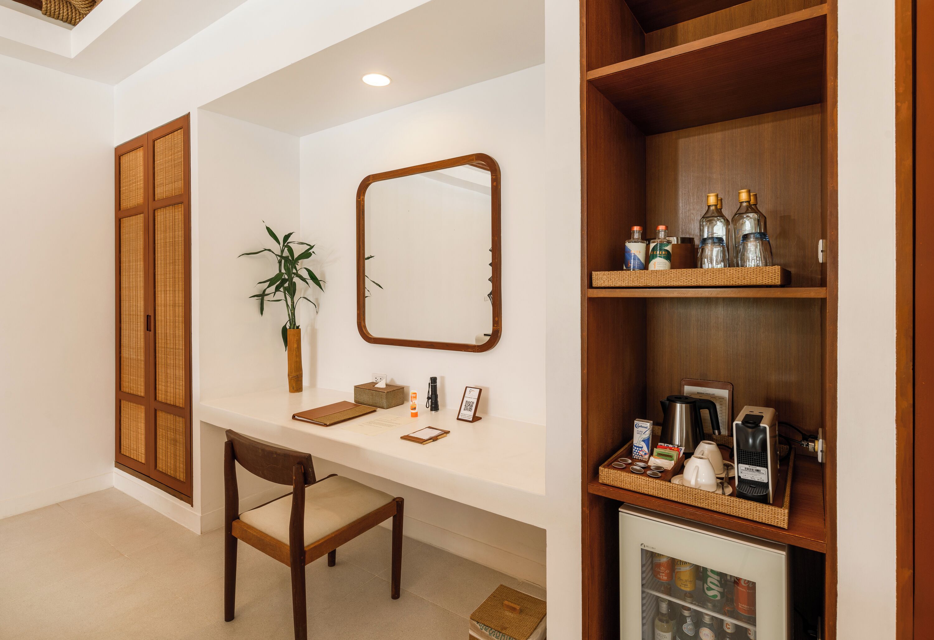 2 bedrooms oceanview pool villa | living area | smart tv, fireplace