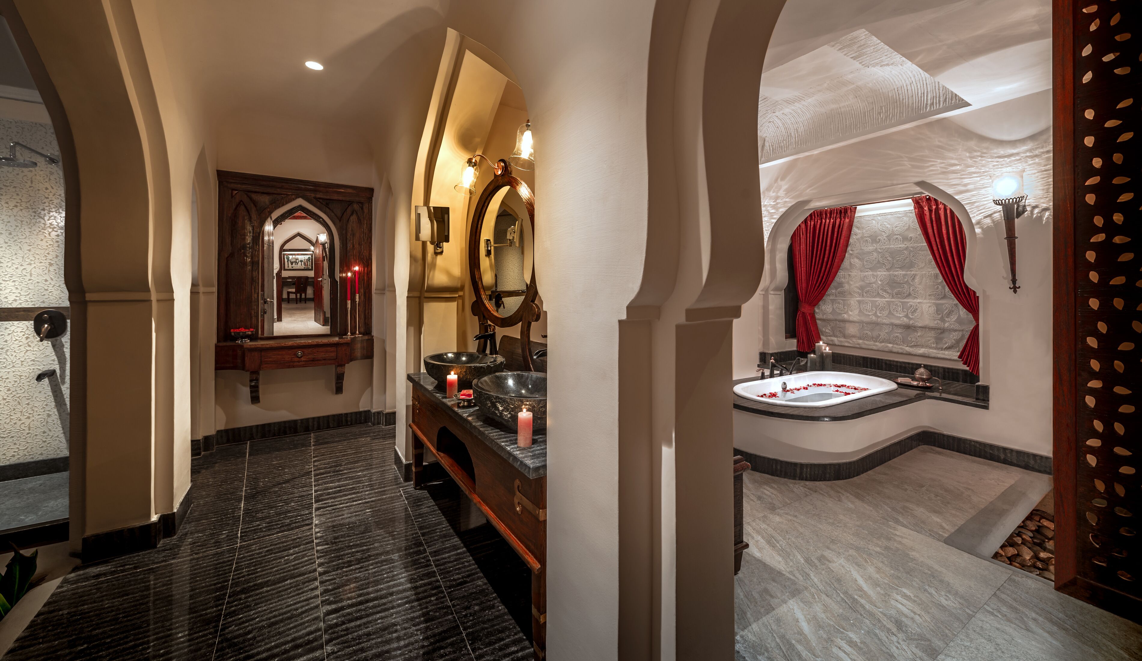 jal mahal - private pool villa | bathroom | separate bathtub and shower, free toiletries, hair dryer, bathrobes