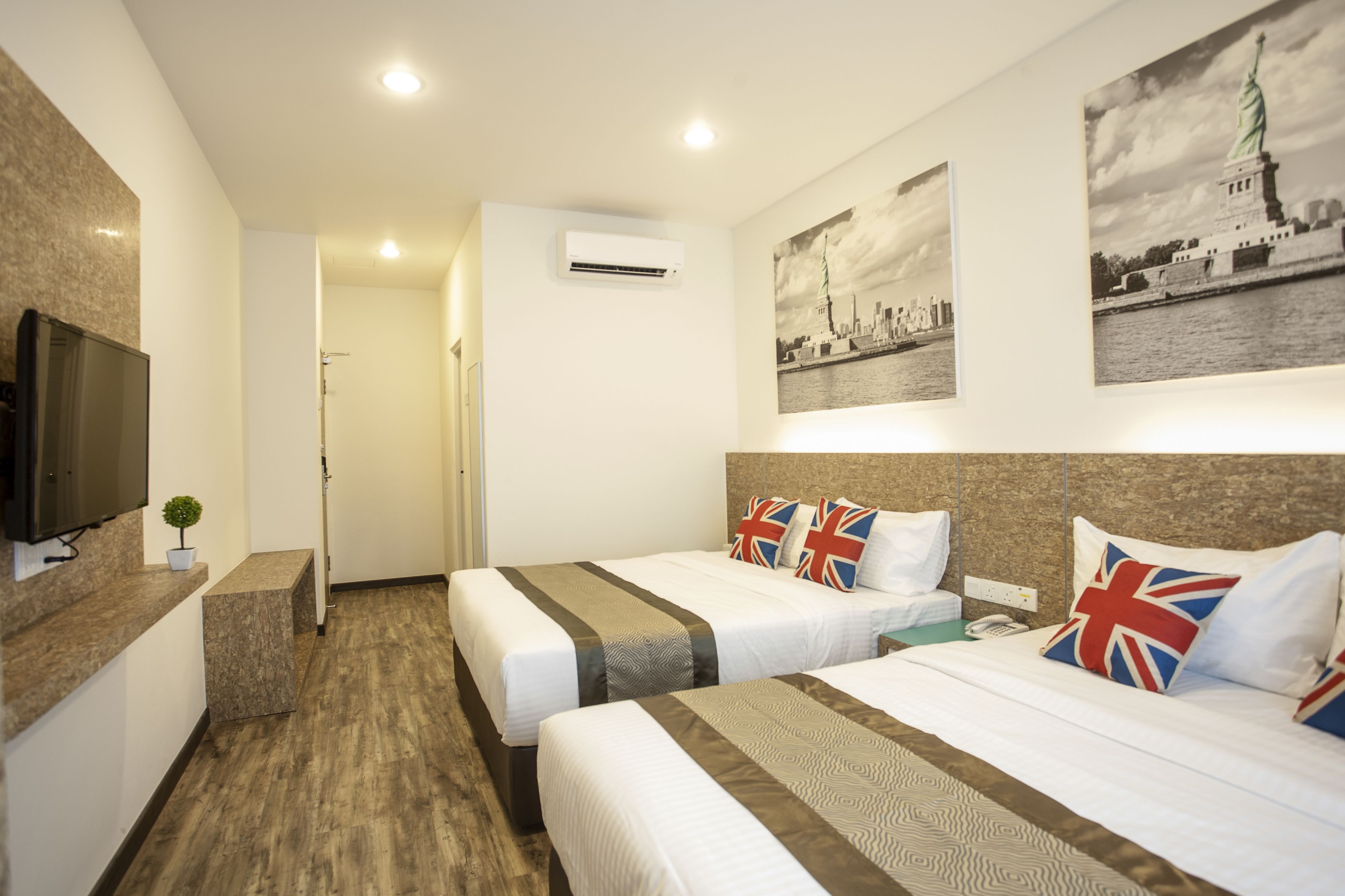 deluxe family room | premium bedding, iron/ironing board, free wifi, bed sheets