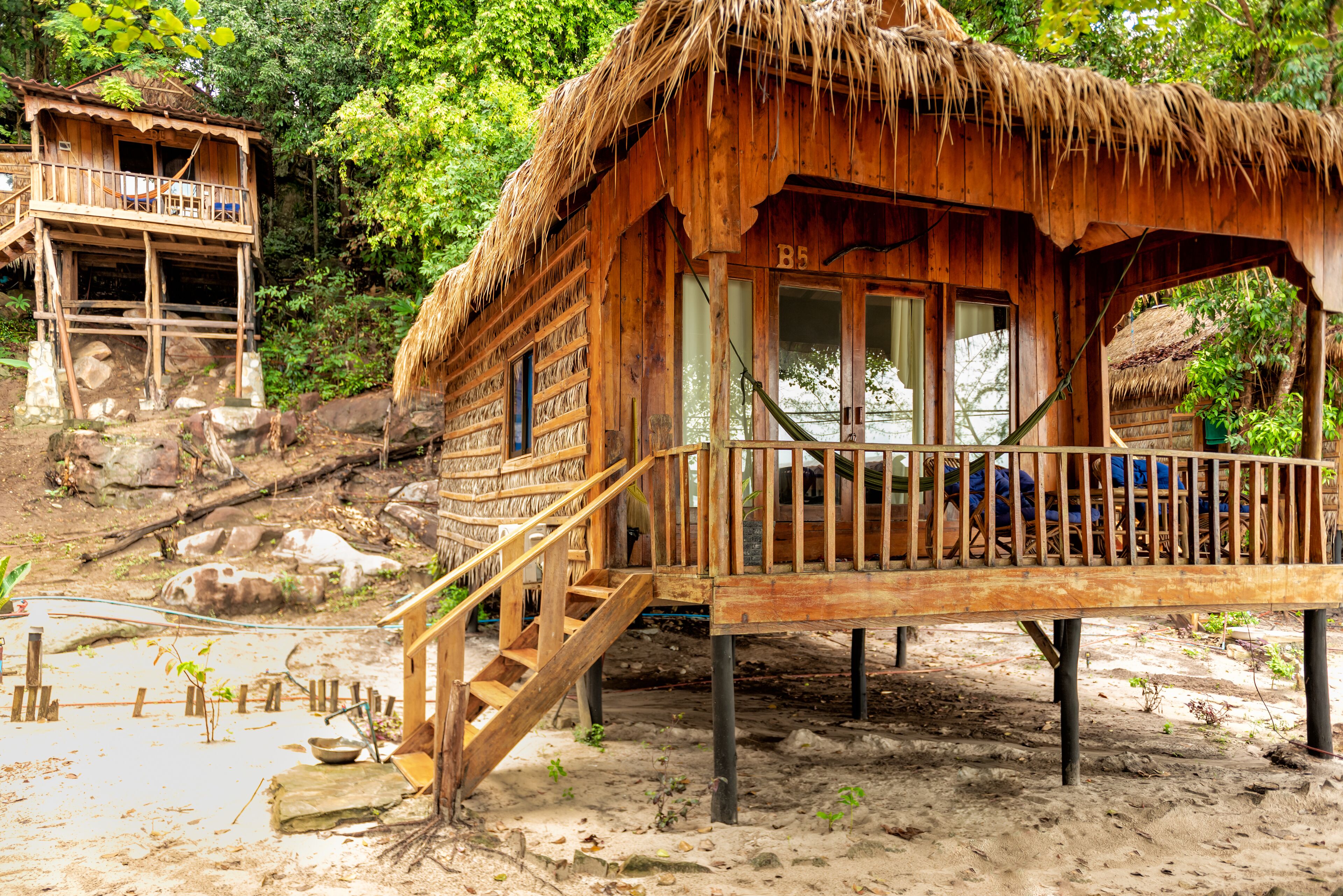 ac beach front bungalow | in-room safe, desk, free wifi, bed sheets