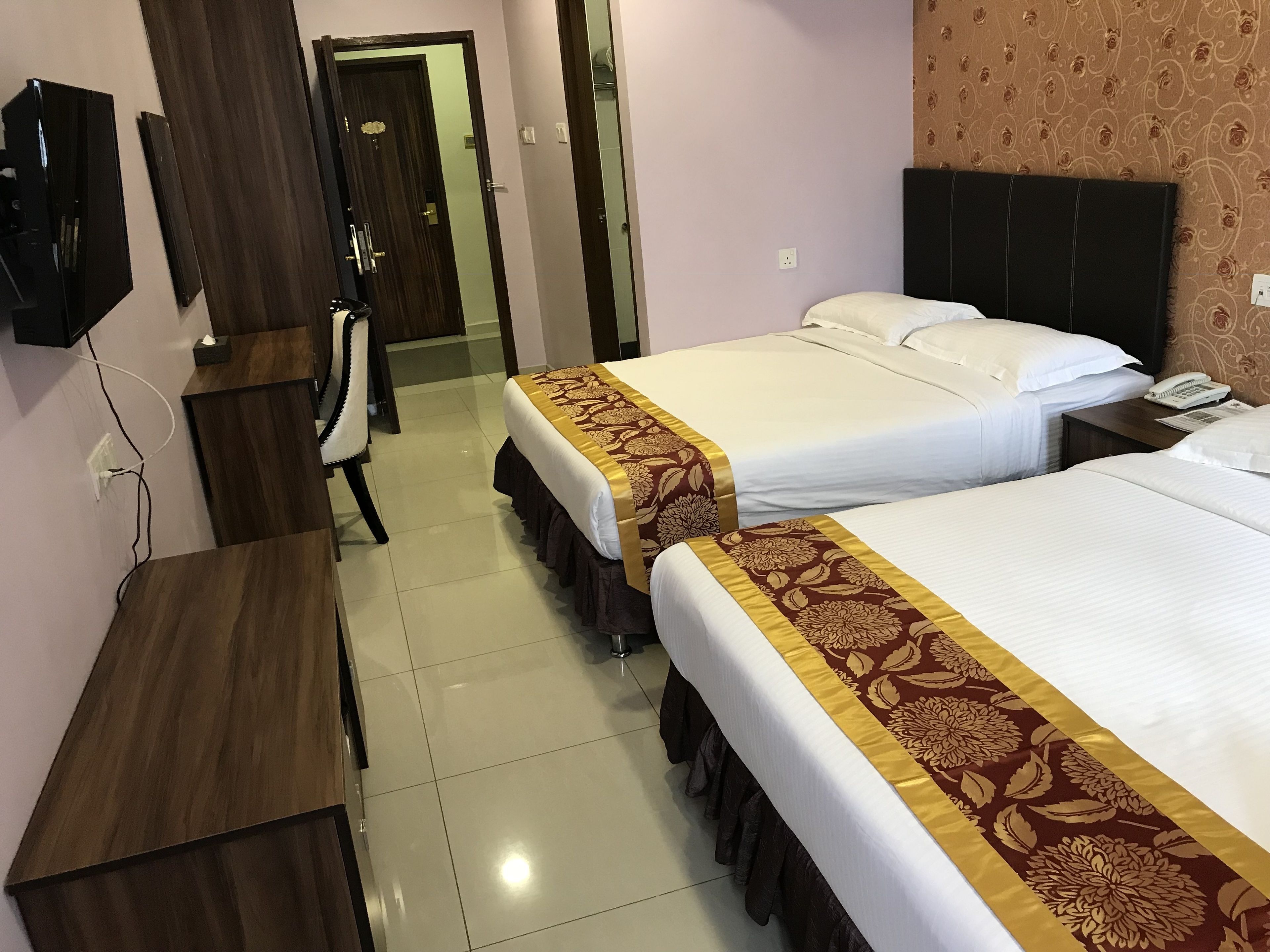 family quadruple room, 2 queen beds | desk, iron/ironing board, free wifi, bed sheets