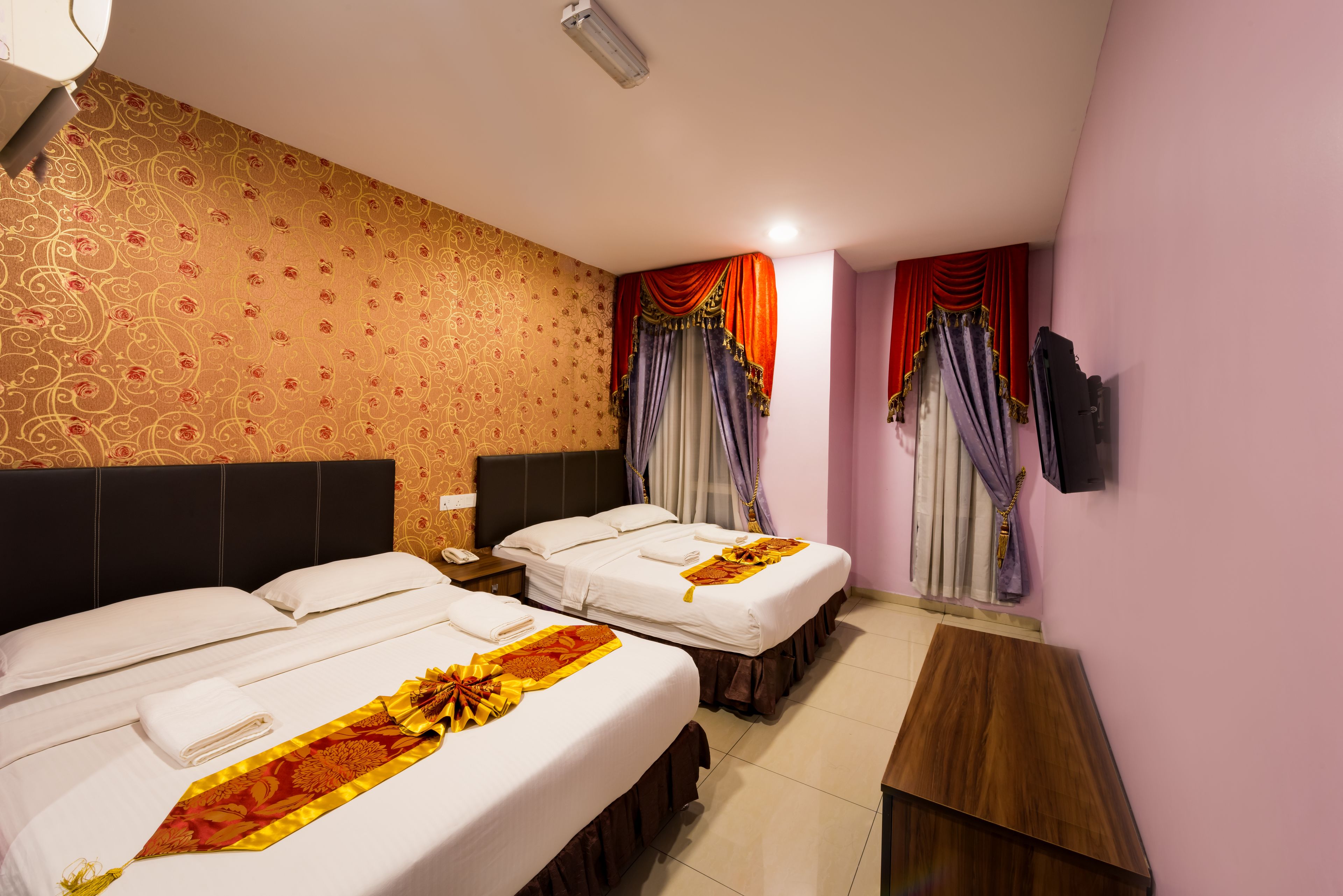 family quadruple room, 2 queen beds | desk, iron/ironing board, free wifi, bed sheets