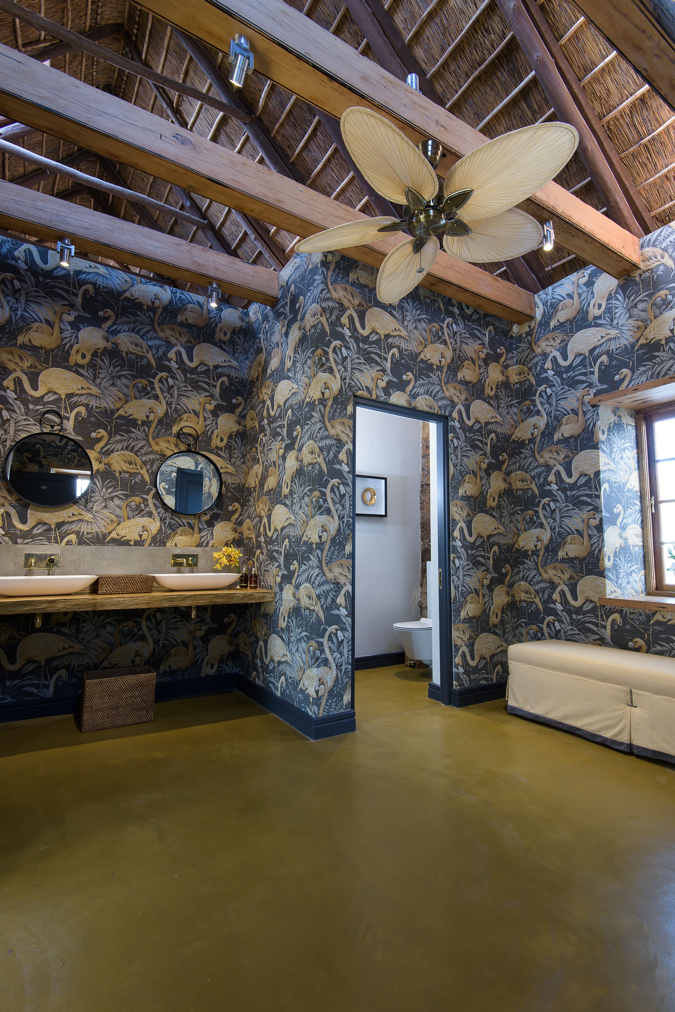 separate bathtub and shower, free toiletries, hair dryer, bathrobes