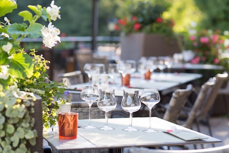 Terraza o patio. Hôtel Restaurant Le Freudeneck