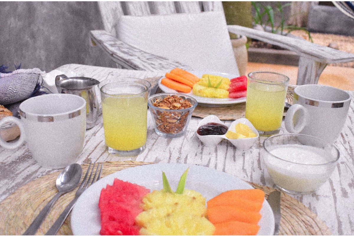 superior room king size bed with terrace garden view | view from room