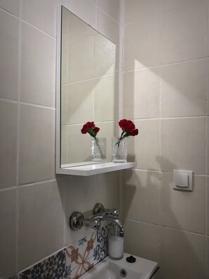 Regadera, amenidades de baño gratuitas, secadora de cabello, pantuflas