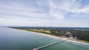 On the beach, beach volleyball, beach bar