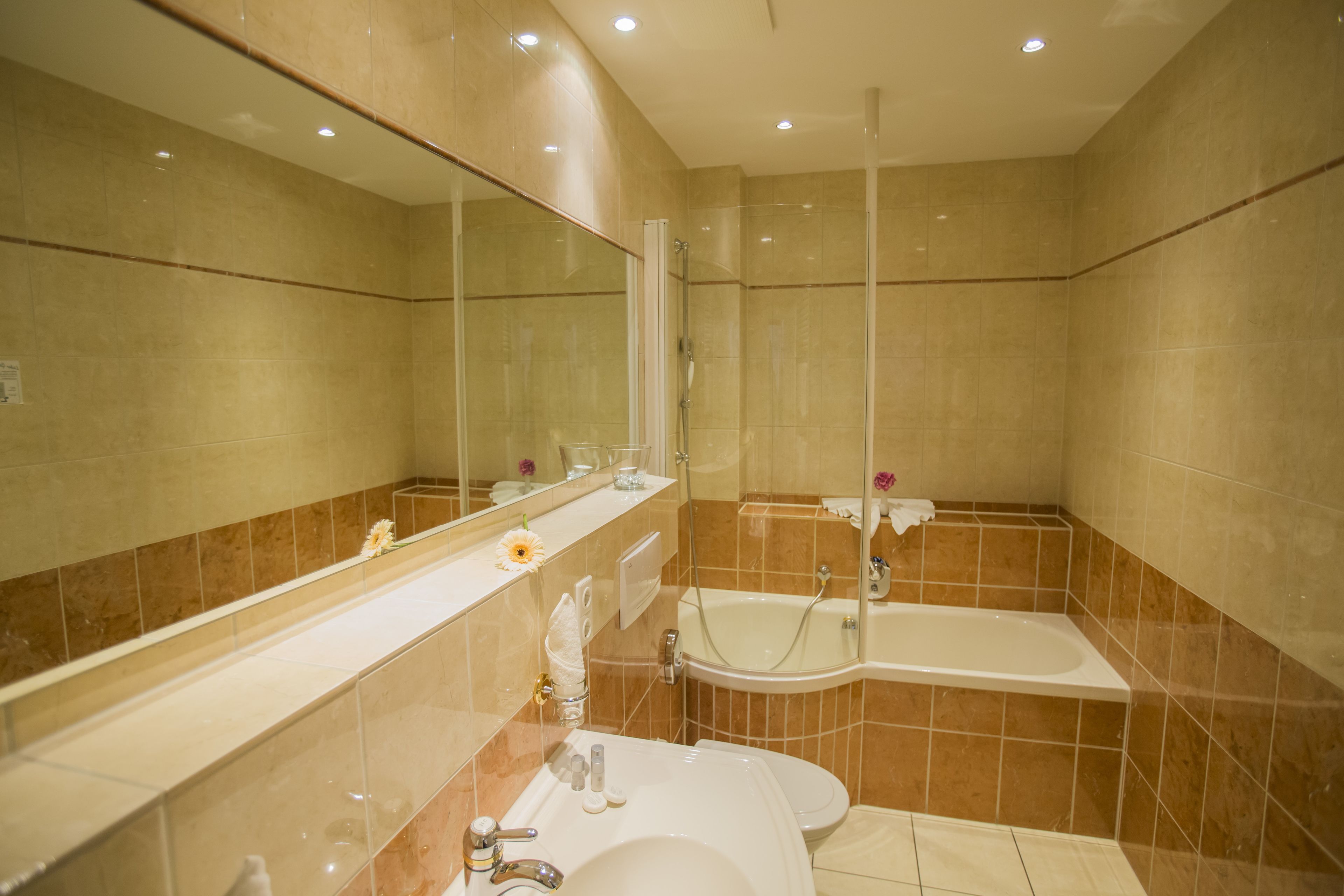 comfort double room, 1 bedroom, bathtub, city view | bathroom | shower, free toiletries, hair dryer, slippers