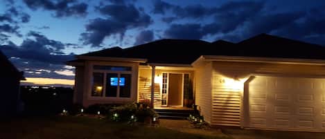 Front of property – evening/night