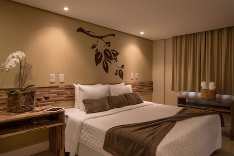 1 quarto, roupas de cama de algodão egípcio, roupas de cama premium. Novo Hamburgo Business Hotel