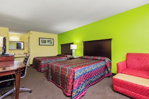 Desk, free WiFi, bed sheets