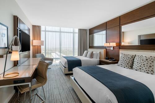 In-room safe, desk, laptop workspace, blackout drapes
