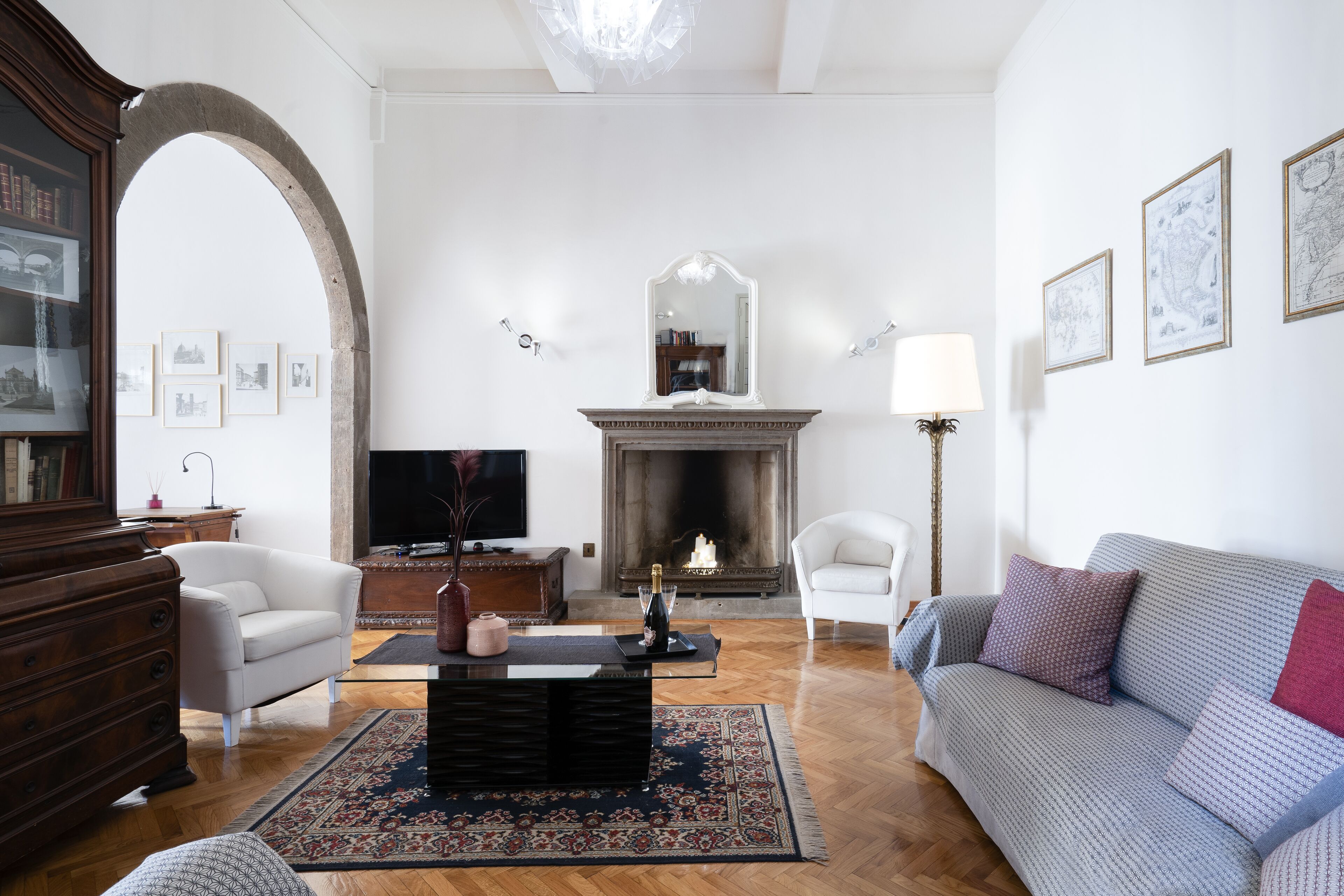 電視、壁爐、書籍、音樂庫