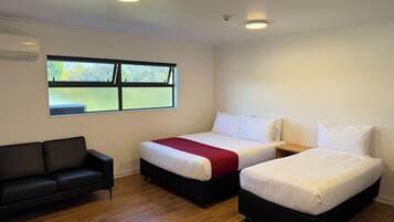 Blackout curtains, iron/ironing board, free WiFi, bed sheets