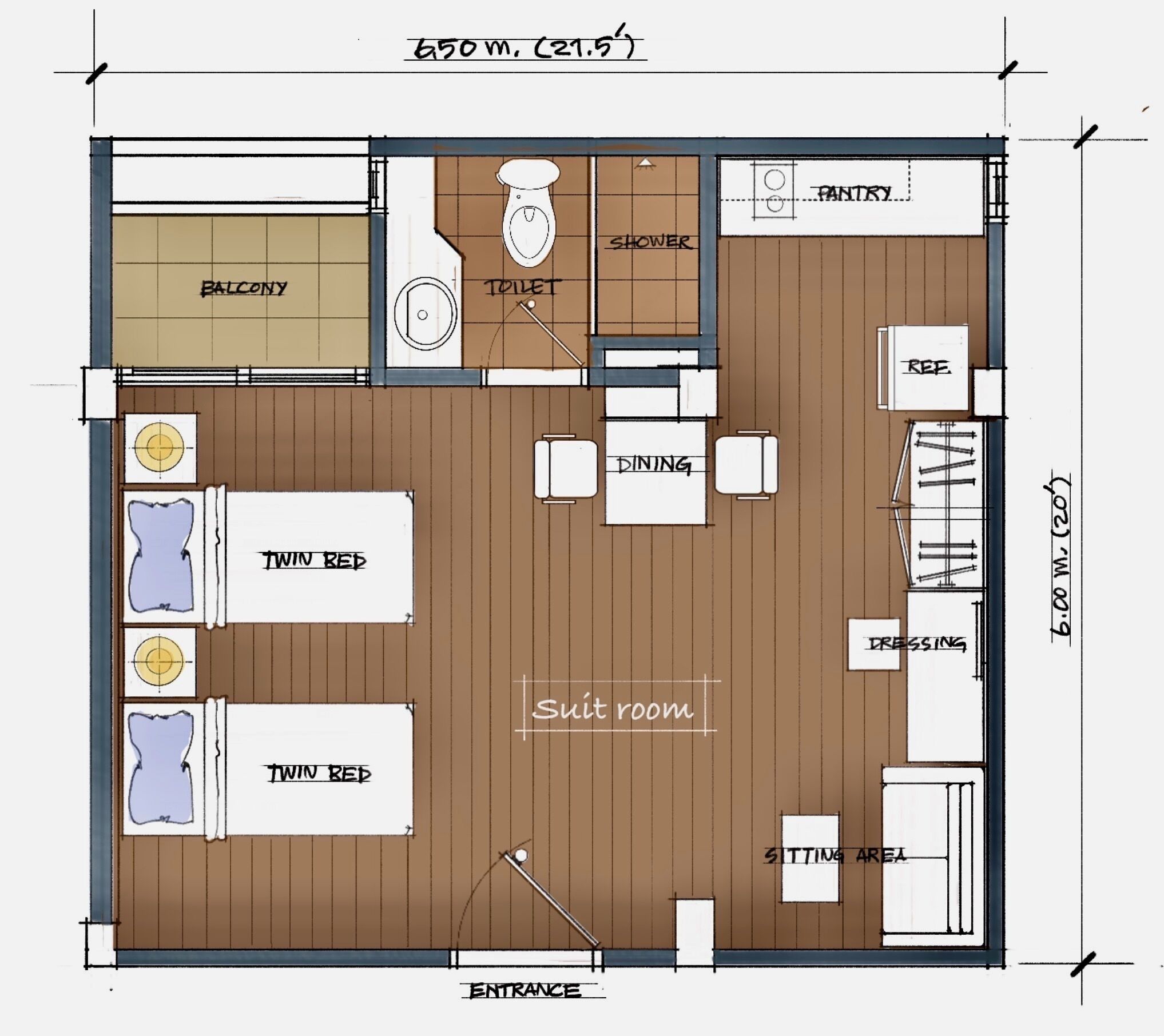 Suite | Desk, soundproofing, iron/ironing board, free WiFi