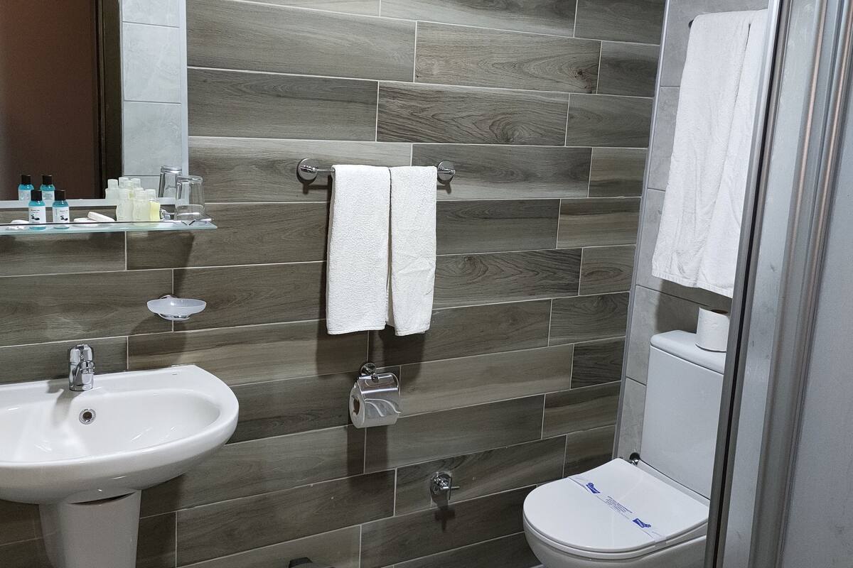 double room, lake view | bathroom | shower, free toiletries, hair dryer, slippers