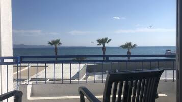 Quarto panorâmico, sacada, vista para o mar | Roupas de cama de algodão egípcio, roupas de cama premium