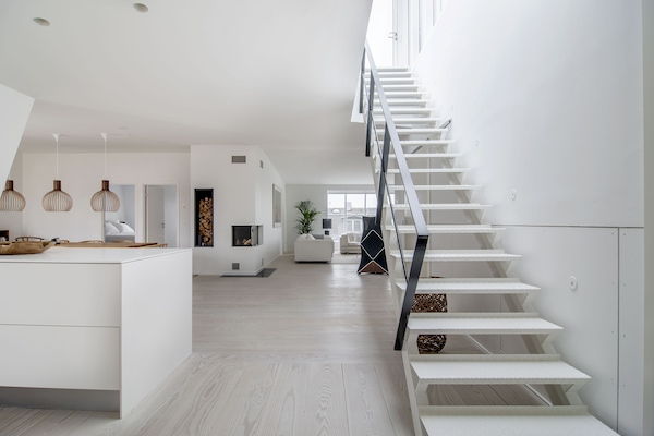 Signatur-penthouselejlighed - 4 soveværelser - boblebad - byudsigt | Privat køkken | Køleskab, mikrobølgeovn, ovn, kogeplade