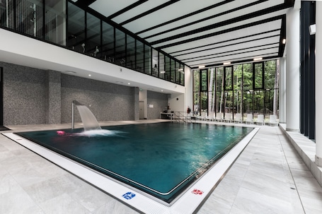 Indoor pool, sun loungers
